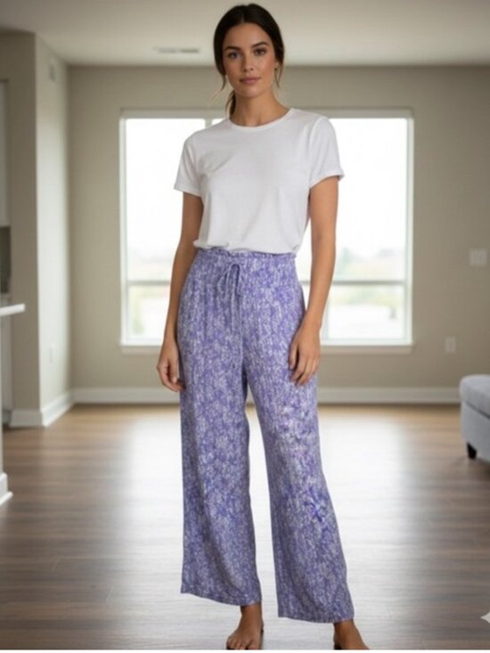 Land N Sea Pants - LAND‎ 'N SEA Women's EUC Wide Leg Linen Pull-On Pants | Size M
